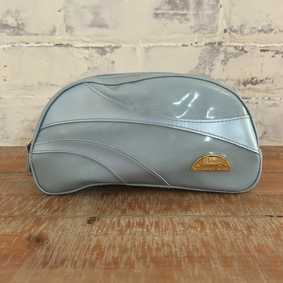 Christian Dior Perfume Vintage Gift Bag Make Up Bag Blue Small Designer - Picture 2 of 13